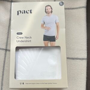 Pact Men's Crew Neck Undershirt - White (2-Pack)